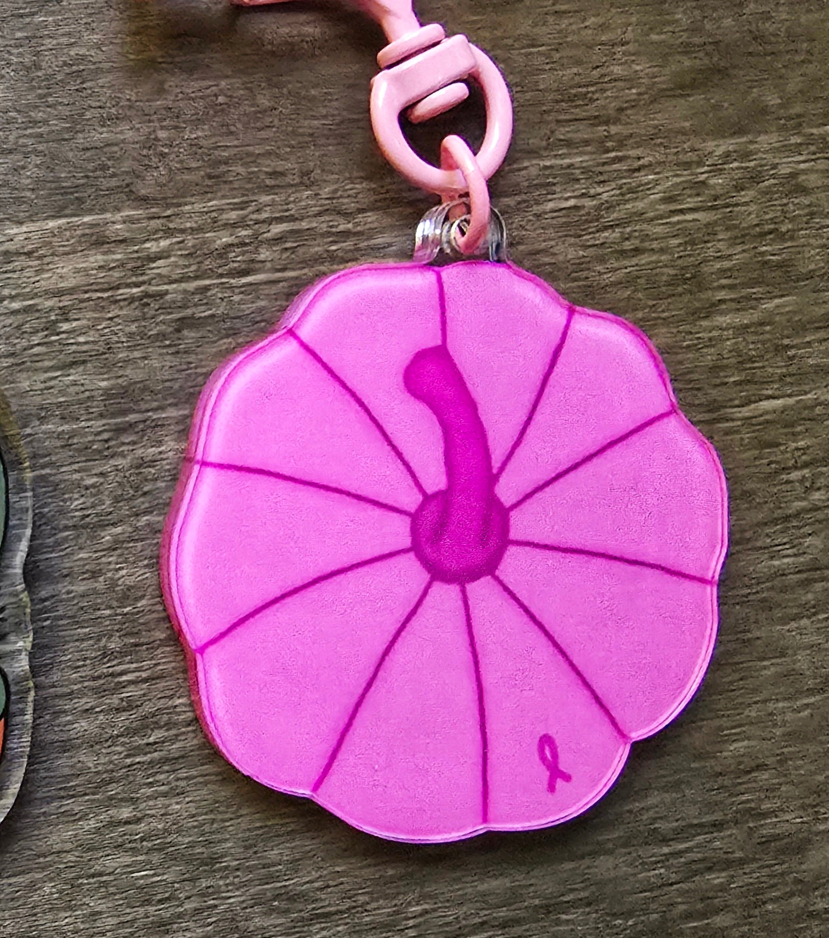 Breast Cancer Awareness Pumpkin Boob Keychain